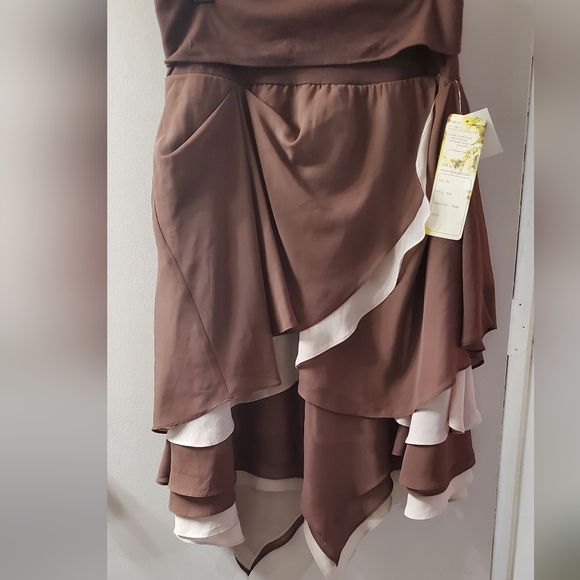 Lapis Dresses & Skirts - Lapis Asymmetrical Brown and Cream Skirt Sz XL NWT